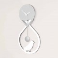 White and Gray Stylized Modern Design Wall Pendulum Clock - Thebes