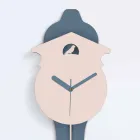 Modern Gray and Pink Design Wall Pendulum Clock in Wood - Cuckoo Viadurini