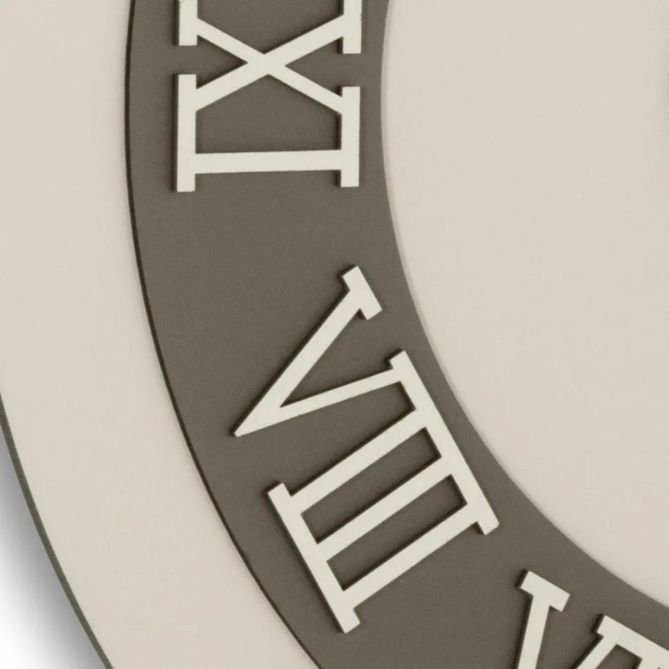 MDF Wall Clock and Roman Numerals in Linen Relief - Chronoform Viadurini