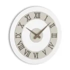 MDF Wall Clock and Roman Numerals in Linen Relief - Chronoform Viadurini