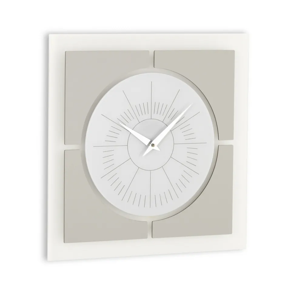 Methacrylate Wall Clock and Linen Frame Made in Italy - Battito Viadurini