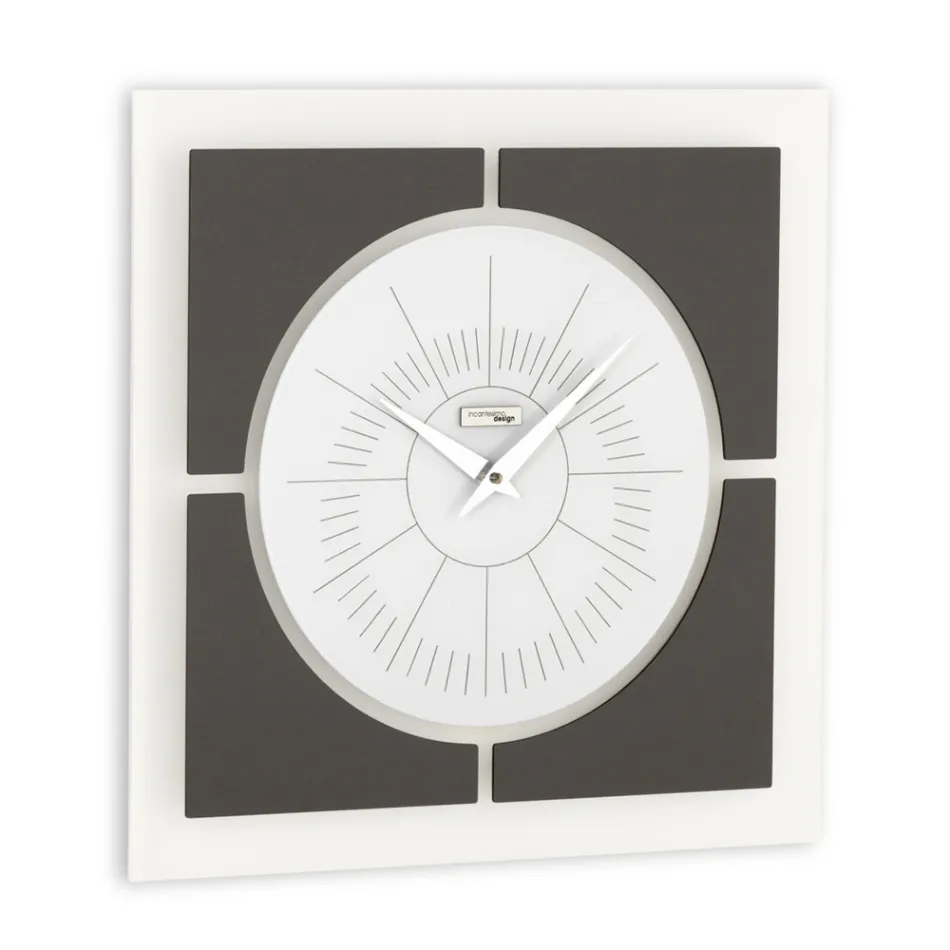 Methacrylate Wall Clock and Linen Frame Made in Italy - Battito Viadurini