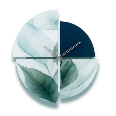 Printed Methacrylate Wall Clock with Geometric Shapes Made in Italy - Lumea Viadurini