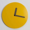 Modern Wall Clock in Ocher Wood Round Design Made in Italy - Amalthea