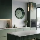 Green Round Wall Clock in Printed Methacrylate Made in Italy - Verdia Viadurini