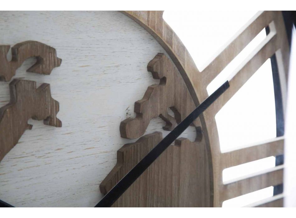 Round Wall Clock Diameter 60 cm Modern in Iron and MDF - Arnela Viadurini