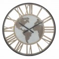 Round Wall Clock Diameter 60 cm Modern in Iron and MDF - Arnela