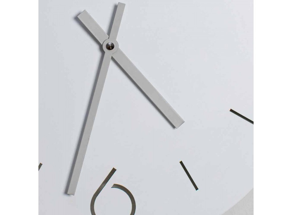 Classic Design White Wall Clock in Round Wood - Settimio Viadurini