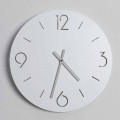Classic Design White Wall Clock in Round Wood - Settimio
