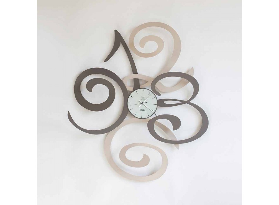 Design Wall Clock in Colored Iron Made in Italy - Fiordaliso Viadurini