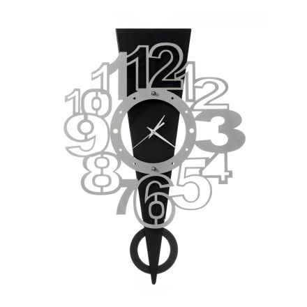 Iron Wall Clock with Exclamation Point Made in Italy - Hand Viadurini