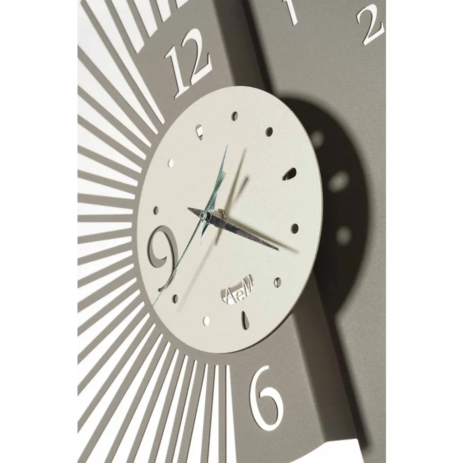 Iron Wall Clock Elegant Design Made in Italy - Aneto Viadurini
