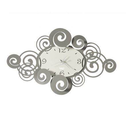 Horizontal Design Iron Wall Clock Waving Decorations - Alibreo Viadurini