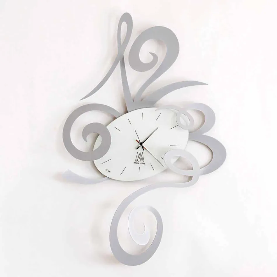 Wall Clock in Black Iron, Aluminum or Red Made in Italy - Rosbif Viadurini