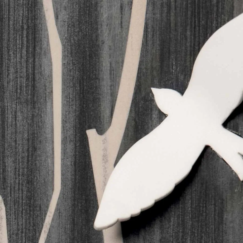 Wooden Wall Clock with Three-dimensional Design Decorations - Forrest Viadurini