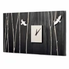 Wooden Wall Clock with Three-dimensional Design Decorations - Forrest Viadurini