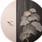Round Design Wooden Wall Clock with Decorations, 2 Finishes - Ginkgo Viadurini
