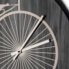 Round Design Wooden Wall Clock with Decorations in 2 Finishes - Byko Viadurini
