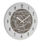 Wall Clock in MDF and Layered Pressed Linen Made in Italy - Safe Viadurini