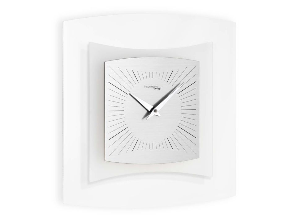 Wall Clock in Transparent and Bisatin Methacrylate Made in Italy - Glad Viadurini