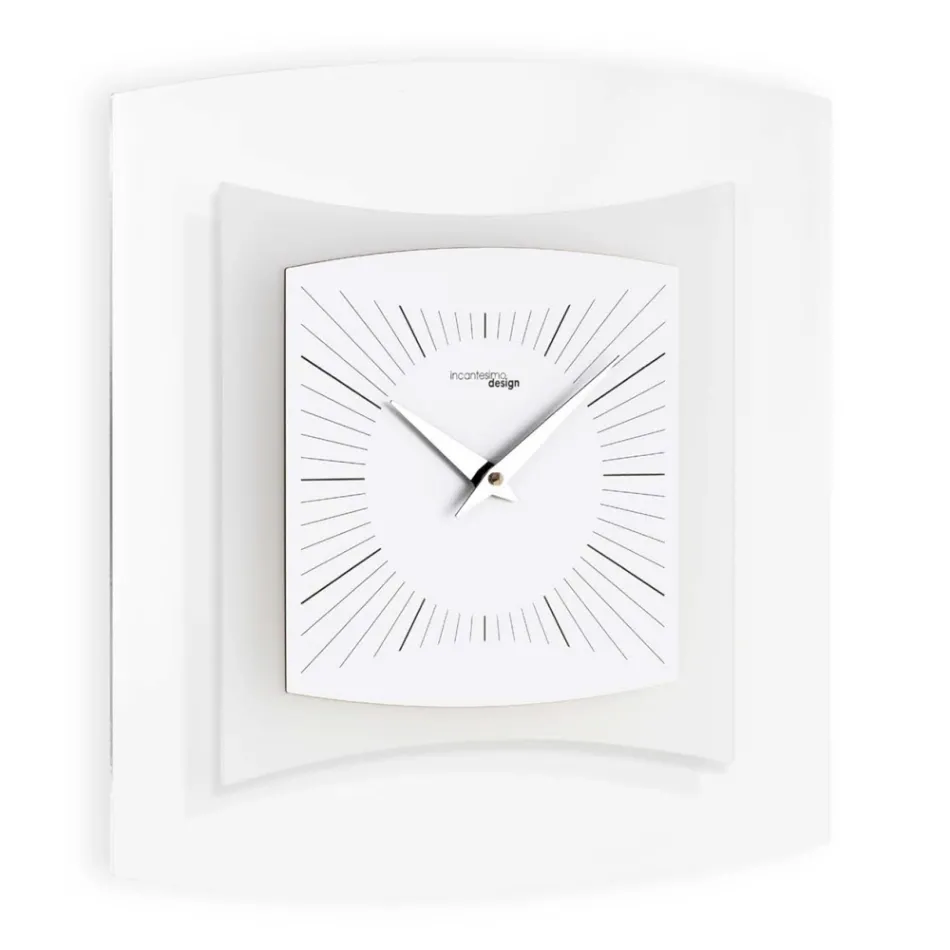 Wall Clock in Transparent and Bisatin Methacrylate Made in Italy - Glad Viadurini