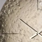 Wavy Fused Glass Wall Clock with Brass Hands - Radia Viadurini