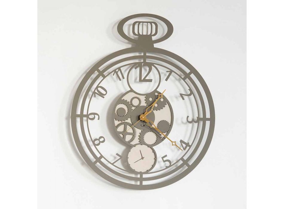 Modern Circular Wall Clock in Colored Iron Made in Italy - Cherry Viadurini