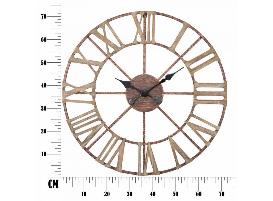 Modern Wall Clock Diameter 71.5 cm in Iron and MDF - Carcans Viadurini