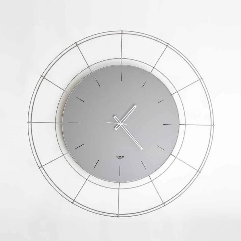 Modern Wall Clock in Colored Steel Made in Italy - Adalgiso Viadurini