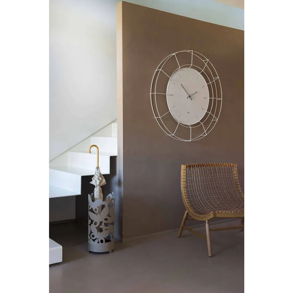 Modern Wall Clock in Colored Steel Made in Italy - Adalgiso Viadurini