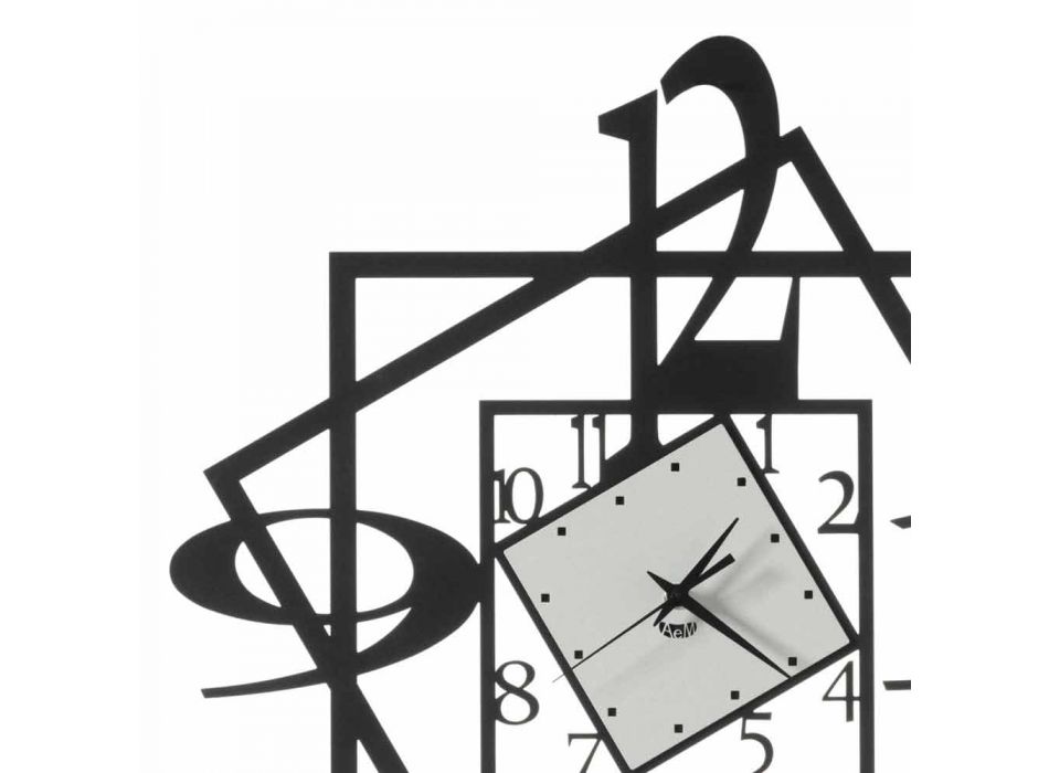 Modern Iron Wall Clock Geometric Design Made in Italy - Procida Viadurini