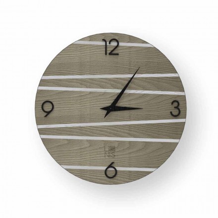 Modern wooden wall clock Marzio, made in Italy Viadurini