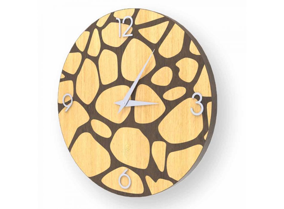 Morolo modern wall clock made of wood, made in Italy Viadurini