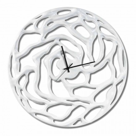 Perforated Modern Wall Clock Colored Design Lacquered Glossy - Ruffo Viadurini