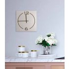 Square Wall Clock and Modern Design in Beige and Brown Wood - Tabata Viadurini