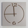 Square Wall Clock and Modern Design in Beige and Brown Wood - Tabata
