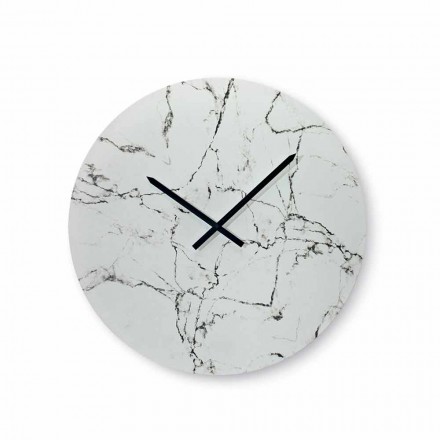 Round Marble Effect Wall Clock Without Numbers Made in Italy - Dial Viadurini