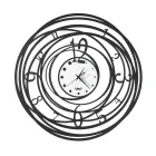 Round Wall Clock in Iron Decorated Design in 3 Colors - Doric Viadurini