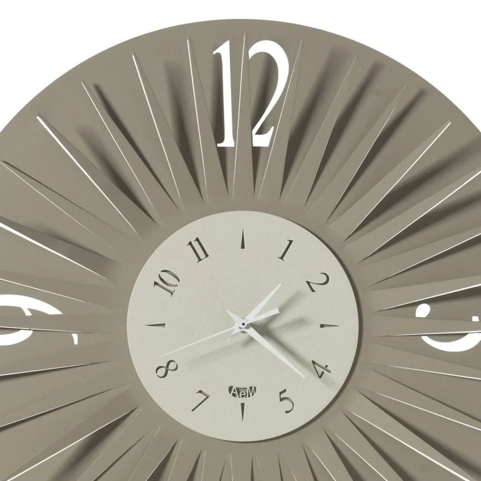 Round Wall Clock in Iron Three-Dimensional Design 2 Colors - Heco Viadurini