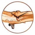 Round Wall Clock in Solid Apple Wood Made in Italy - Sirmione