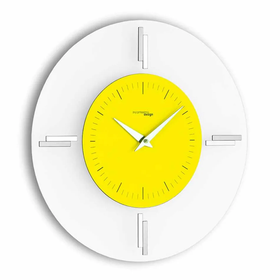 Round Wall Clock in Methacrylate and Aluminum Made in Italy - Syria Viadurini