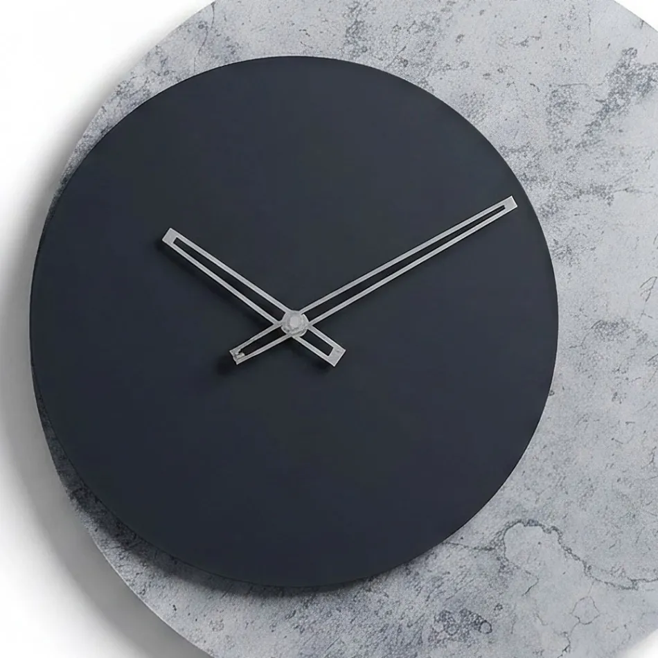 Elara Round Wall Clock in Printed Methacrylate Made in Italy Viadurini
