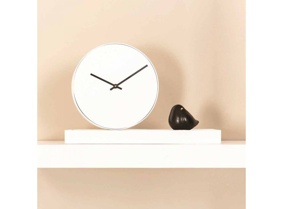Swivel Table Clock with Steel Mirror Made in Italy - Meritorious Viadurini