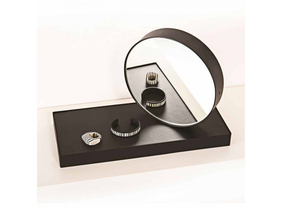 Swivel Table Clock with Steel Mirror Made in Italy - Meritorious Viadurini