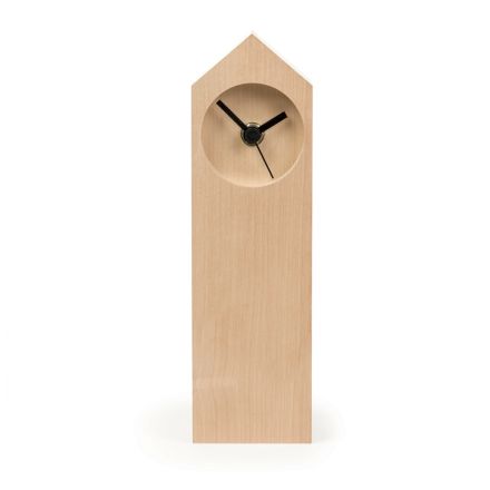 Modern Evaporated Maple Wood Table Clock Made in Italy - Maple Viadurini