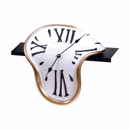 Table Clock in Hand Decorated Resin Made in Italy - Corin Viadurini