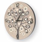 Tree Of Heart wall design clock, made of wood, made of Italy Viadurini