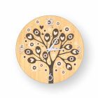 Tree Of Heart wall design clock, made of wood, made of Italy Viadurini
