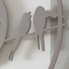 Large Wall Clock Modern Design in Round Colored Wood - Birds Viadurini
