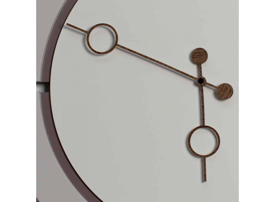 Large Modern Round Design Wall Clock in Brown and Beige Wood - Osvego Viadurini